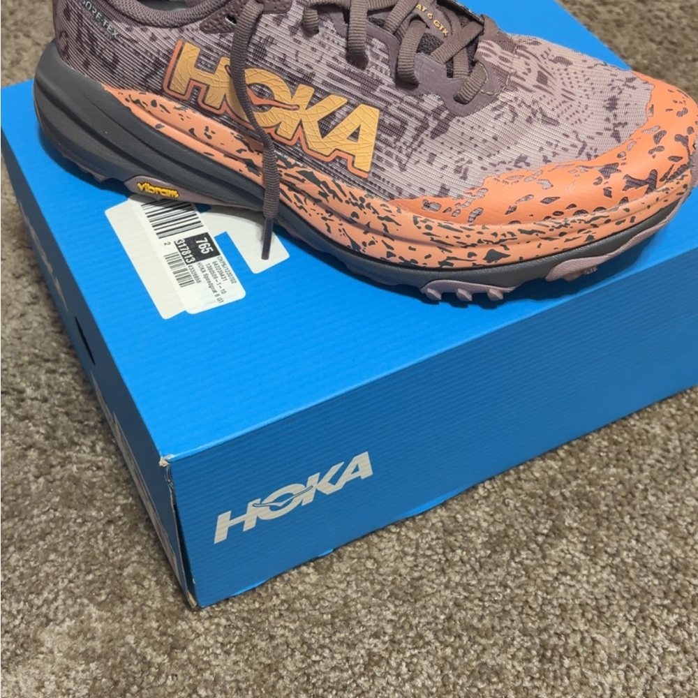 Hoka Women's Trail Shoe in Mauve and Coral